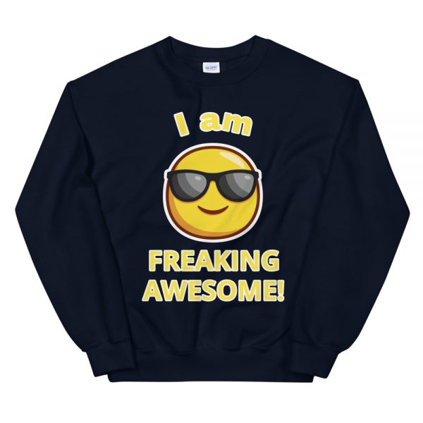 Freaking Awesome Smiley Faced Unisex Sweatshirt - Image 3